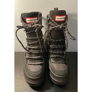 NWT Hunter Womens Discoverer Mid Lace-UP Leather Heel Boot
